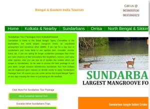 How visitsunderbans.com looks like on a tablet such as an iPad.