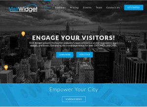 How visitwidget.com looks like on a tablet such as an iPad.