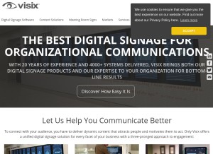 How visix.com looks like on a tablet such as an iPad.