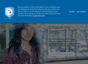 How visma.com looks like on a tablet such as an iPad.