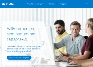 How visma.se looks like on a tablet such as an iPad.