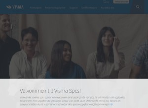 How vismaspcs.se looks like on a tablet such as an iPad.
