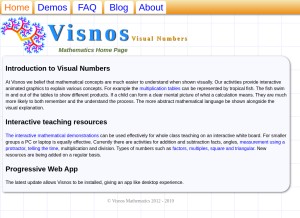 How visnos.com looks like on a tablet such as an iPad.