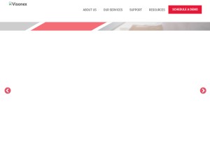 How visonex.net looks like on a tablet such as an iPad.