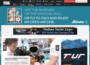 How visordown.com looks like on a tablet such as an iPad.