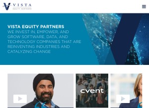 How vistaequitypartners.com looks like on a tablet such as an iPad.