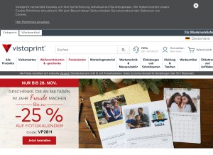 How vistaprint.de looks like on a tablet such as an iPad.
