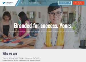 How vistaprintcorporate.com looks like on a tablet such as an iPad.