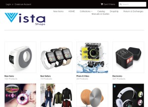 How vistashops.com looks like on a tablet such as an iPad.