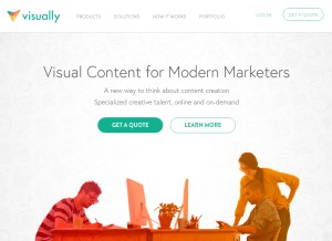 How visual.ly looks like on a tablet such as an iPad.