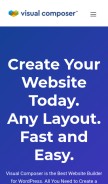 How visualcomposer.com looks like on a mobile device such as an iPhone.