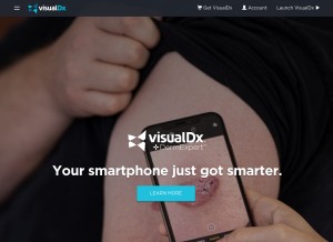 How visualdx.com looks like on a tablet such as an iPad.