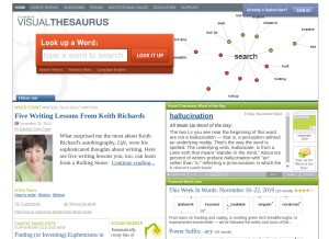 How visualthesaurus.com looks like on a tablet such as an iPad.