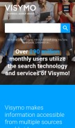 How visymo.com looks like on a mobile device such as an iPhone.