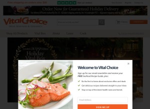How vitalchoice.com looks like on a tablet such as an iPad.