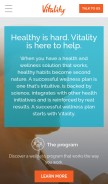 How vitalitygroup.com looks like on a mobile device such as an iPhone.