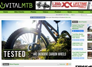 How vitalmtb.com looks like on a tablet such as an iPad.