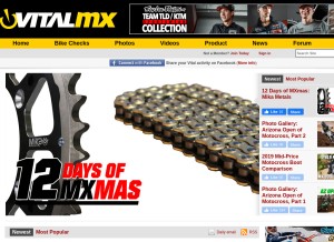 How vitalmx.com looks like on a tablet such as an iPad.