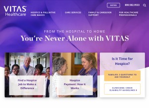 How vitas.com looks like on a tablet such as an iPad.