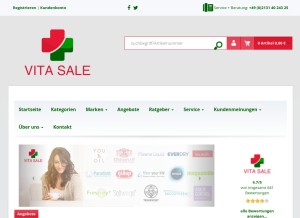 How vitasale.de looks like on a tablet such as an iPad.