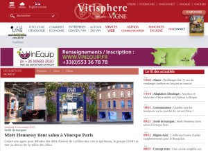 How vitisphere.com looks like on a tablet such as an iPad.