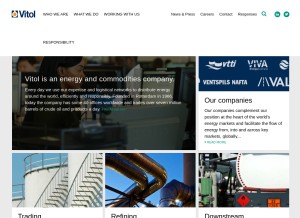 How vitol.com looks like on a tablet such as an iPad.