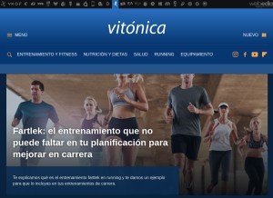 How vitonica.com looks like on a tablet such as an iPad.