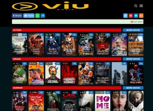 How viumovie.com looks like on a tablet such as an iPad.