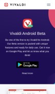 How vivaldi.com looks like on a mobile device such as an iPhone.