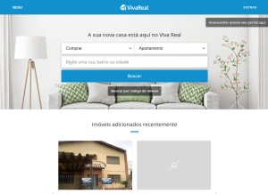How vivareal.com looks like on a tablet such as an iPad.