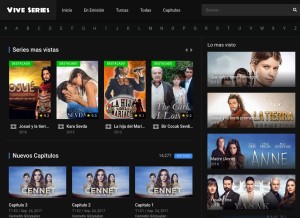 How viveseries.com looks like on a tablet such as an iPad.