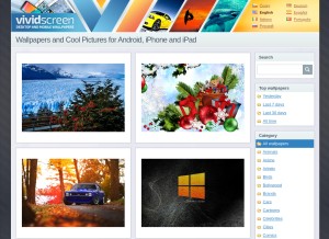 How vividscreen.info looks like on a tablet such as an iPad.