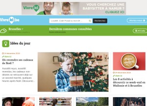 How vivreici.be looks like on a tablet such as an iPad.