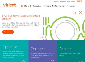 How vizientinc.com looks like on a tablet such as an iPad.