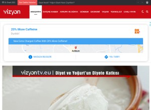 How vizyontv.eu looks like on a tablet such as an iPad.