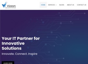 How vizzon.co.uk looks like on a tablet such as an iPad.
