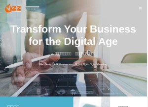 How vizztech.com looks like on a tablet such as an iPad.
