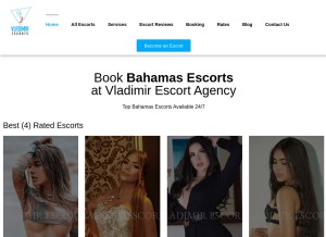 How vladimirescorts.com looks like on a tablet such as an iPad.