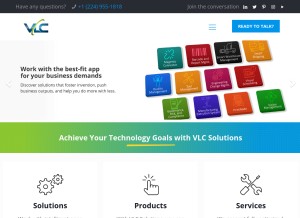 How vlcsolutions.com looks like on a tablet such as an iPad.