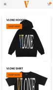 How vloneofficialshop.com looks like on a mobile device such as an iPhone.
