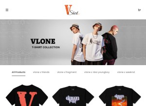 How vloneshirts.ltd looks like on a tablet such as an iPad.