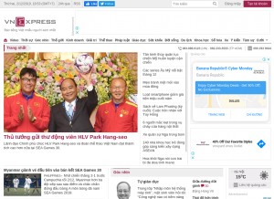 How vnexpress.net looks like on a tablet such as an iPad.