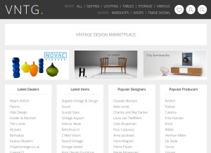 How vntg.com looks like on a tablet such as an iPad.