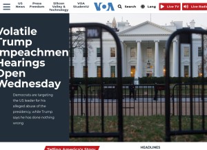 How voanews.com looks like on a tablet such as an iPad.