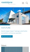 How voestalpine.com looks like on a mobile device such as an iPhone.