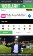 How voetbalkrant.com looks like on a mobile device such as an iPhone.