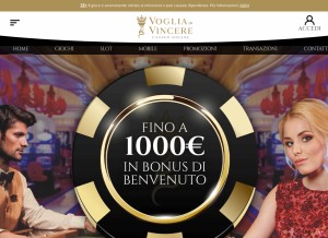 How vogliadivincere.it looks like on a tablet such as an iPad.