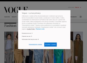 How vogue.it looks like on a tablet such as an iPad.