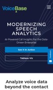How voicebase.com looks like on a mobile device such as an iPhone.