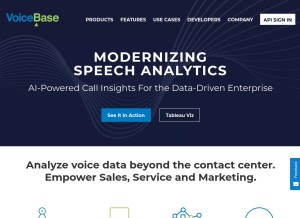 How voicebase.com looks like on a tablet such as an iPad.